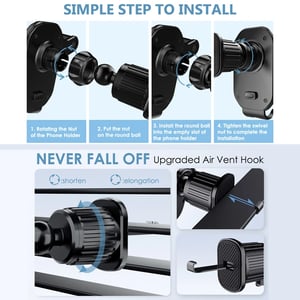 Image of Universal Car Hook Base Phone Holder for Car Air Vent Dashboard Mobile Phone Navigation Bracket 