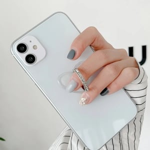 Image of 360° Degree Rotatable For Cellphone Holder Stand Diamond Transparent Finger Grip 