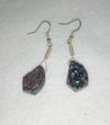 Purple Druzy Bios Sterling Silver Earrings 