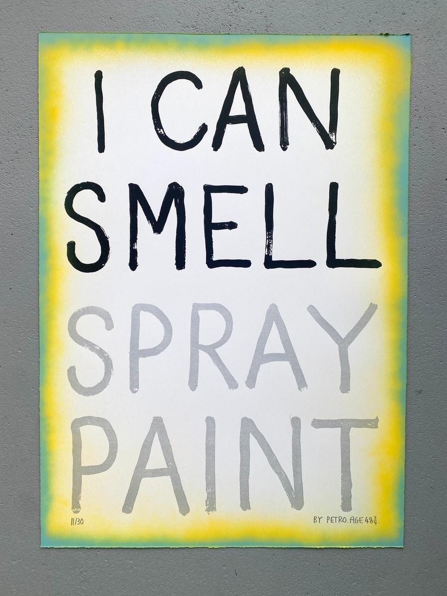 Image of I can smell spray paint (teal, yellow) / Petro