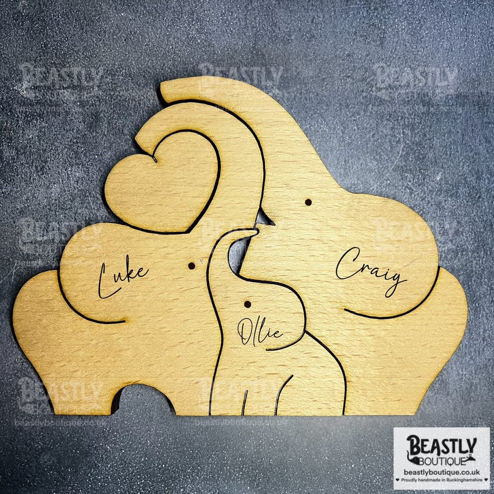 Personalised Elephant Family Puzzle