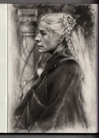 Rhaenyra original charcoal drawing