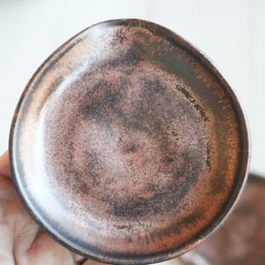 Image of Small Copper Metallic Spoon Rest, Handcrafted Dish for your Coffee Station, Made in USA