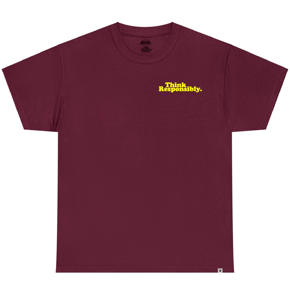 Knowledge Puff Print Tee [Maroon]