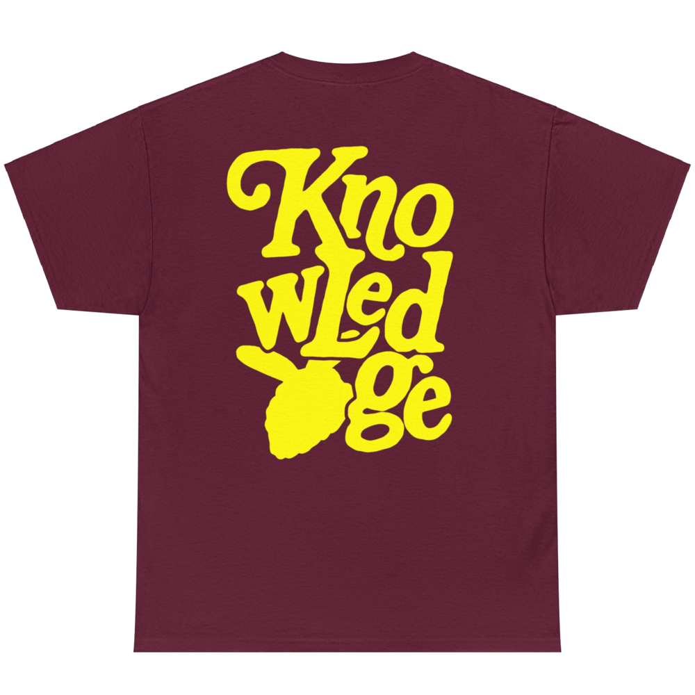 Knowledge Puff Print Tee [Maroon]