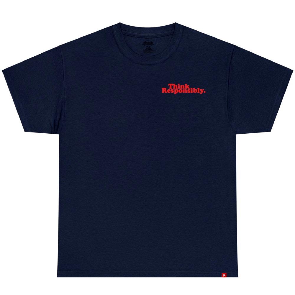 Knowledge Puff Print Tee [Navy]