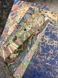 Image 1 of Pack of 10 sheets of A4 MIXED hand-marbled papers