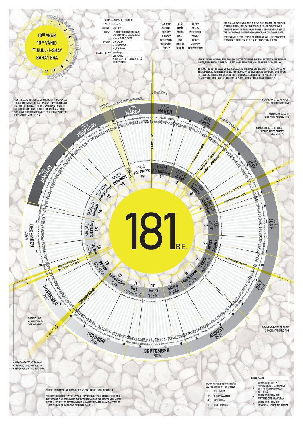 Image of 181 B.E. Calendar (2024-25) - Pebbles - Large