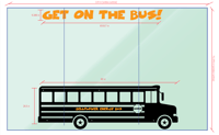 Image 1 of Bellflower Get on the Bus Mural design Decal