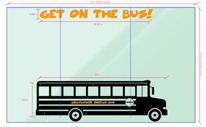 Image of Bellflower Get on the Bus Mural design Decal