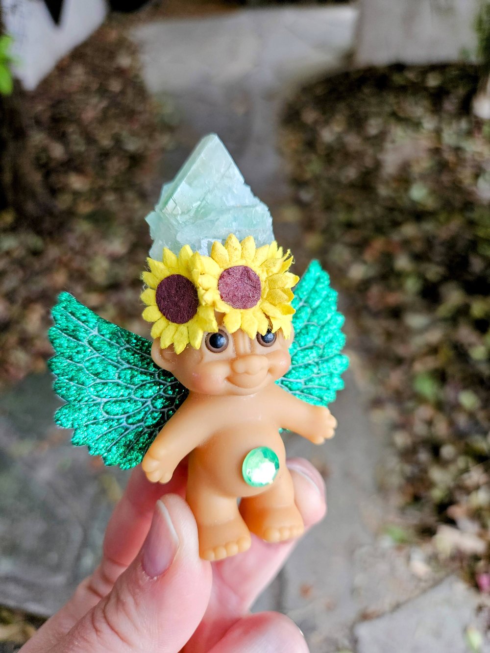 Green Calcite Winged Troll 3.5"