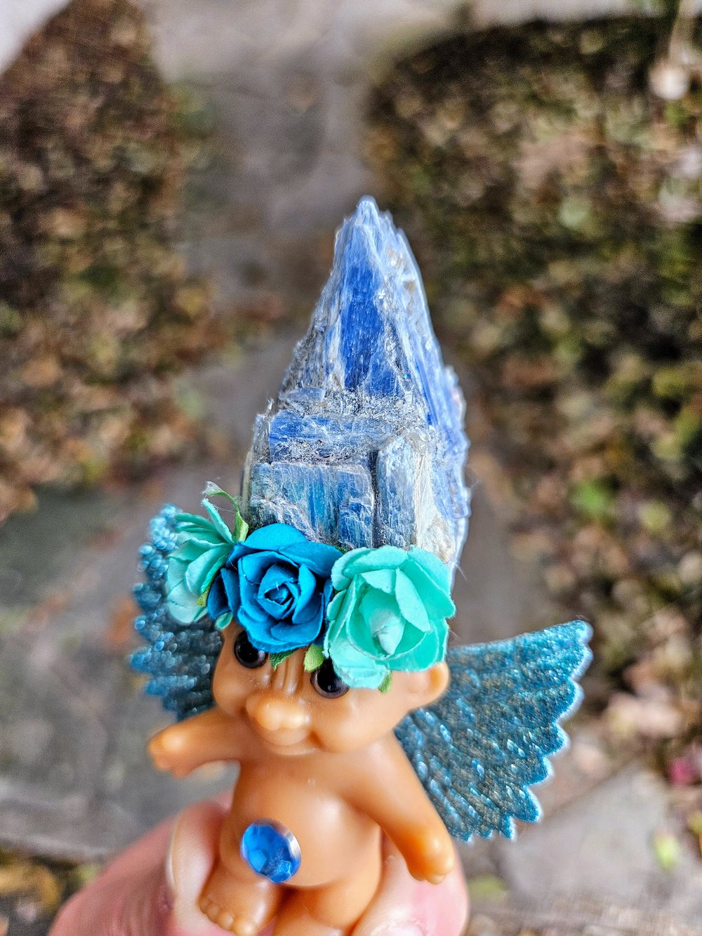 Blue Kyanite Winged Troll 3.5"