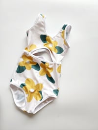 Retro floral one piece cut out swim