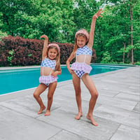 Image 2 of Purple & white checkered bikini