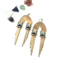 Image 1 of Arcus Earrings with Amazonite and Onyx