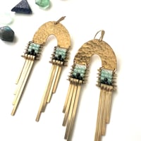 Image 2 of Arcus Earrings with Amazonite and Onyx