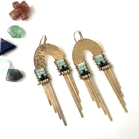 Image 3 of Arcus Earrings with Amazonite and Onyx