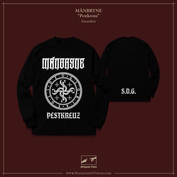 Image of MANBRYNE - "PESTKREUZ" black sweatshirt