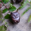 Irish Bog Yew Owl Amulet (DAM586)