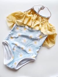 Daisy ruffle halter swimsuit