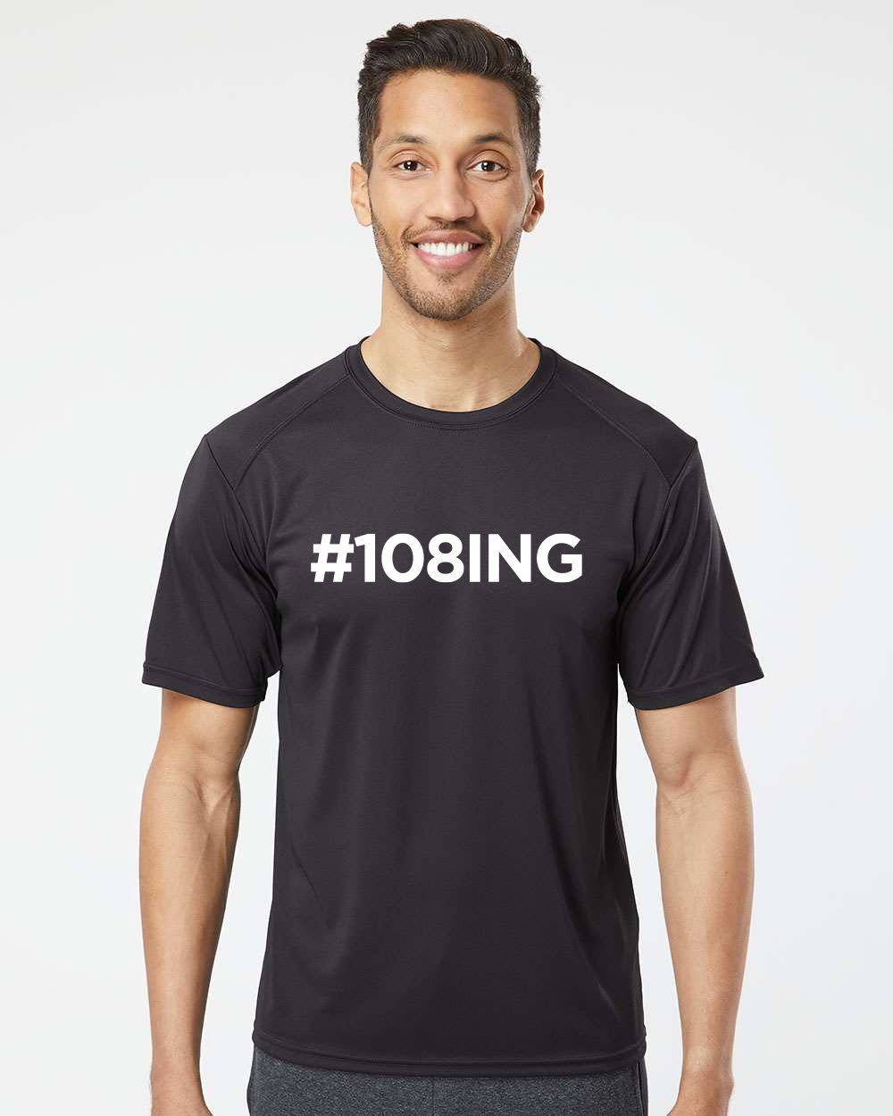 #108ING Performance Tees / Heather Grey & Black