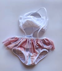 Pastel stripe suspender swim