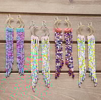 Image 1 of Crescent Moon Fringe Earrings