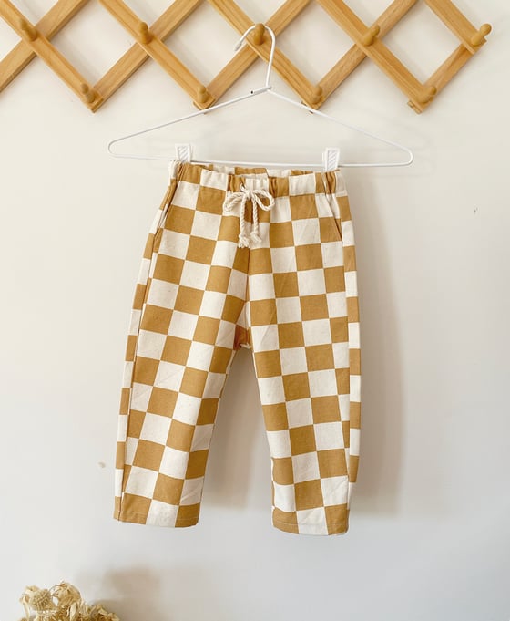 Image of Ziggy Pants in Sandy Checkerboard 