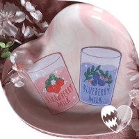 Image 1 of Starwberry and Blueberry Milk Stickers