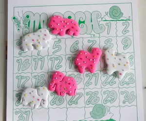 Image of Frosted animal cookie magnets 