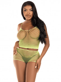Image 2 of Lime Net Tank Top With Boy Shorts