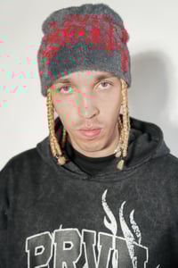 Image 3 of Radiant Mohair Beanie (University Grey/Red)