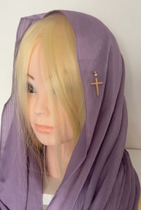 Image 2 of Holy Cross Veil (Satin Purple)