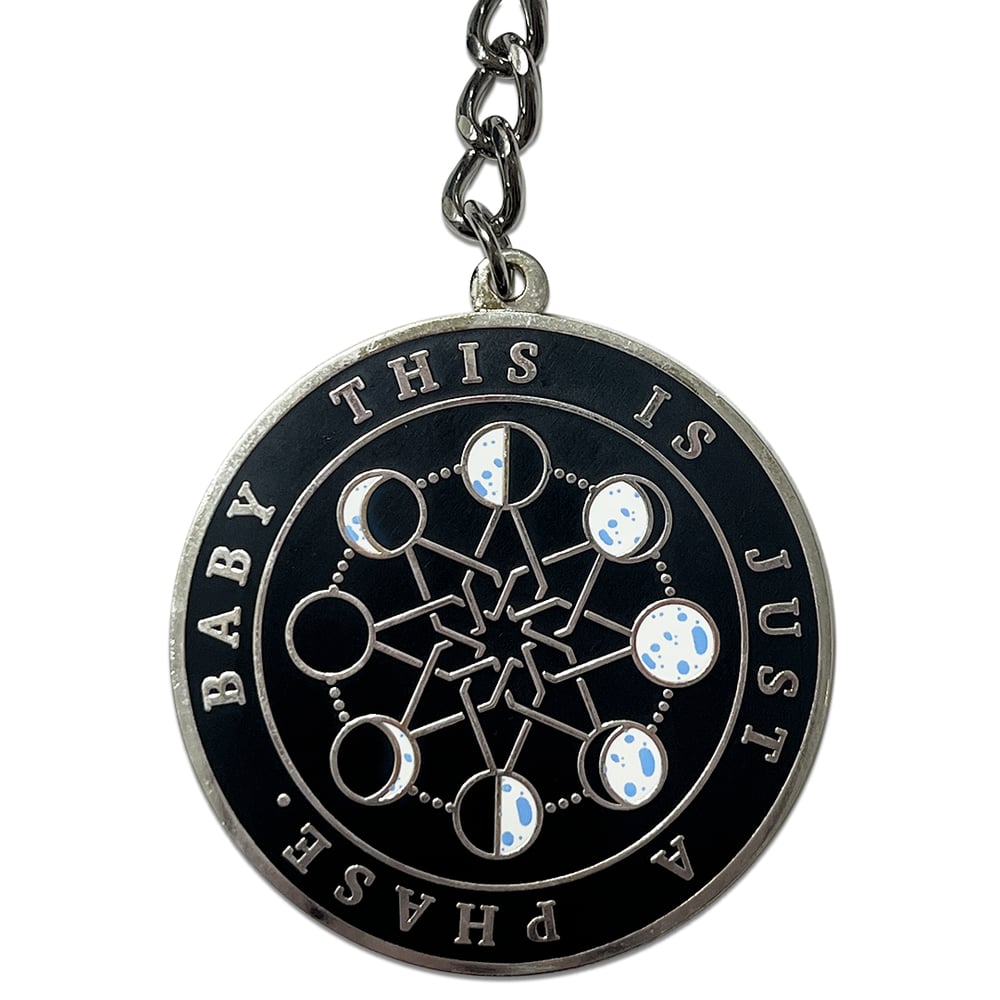 Baby This is Just a Phase Black and White Hard Enamel Keychain
