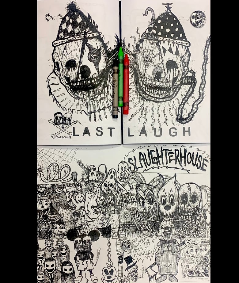 Image of “last laugh/laugh last” False Crime coloring book