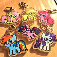 Image 2 of Itty-bitty Mane Six 2 Inch Acrylic Keychains