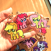 Image 3 of Itty-bitty Mane Six 2 Inch Acrylic Keychains