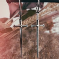 Image 2 of Large Sword Hoop Earrings
