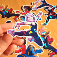 Image 3 of Spideyverse Gang 2.5 Inch Holographic Stickers 