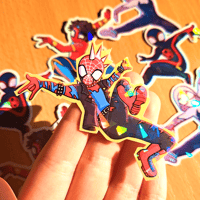 Image 4 of Spideyverse Gang 2.5 Inch Holographic Stickers 