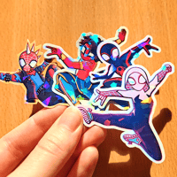 Image 1 of Spideyverse Gang 2.5 Inch Holographic Stickers 