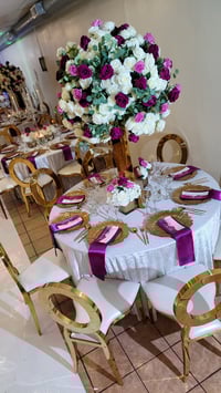 Image 1 of 80 cm Purple fushia Silk flower centerpiece 