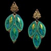 DREAM GLITTER / PLISSÉ  Peacock Green Earring