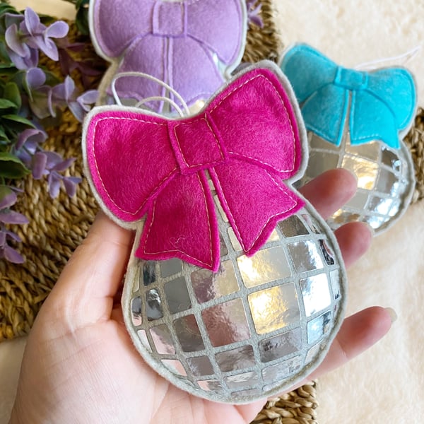 Image of Disco Ball with Bow Decoration