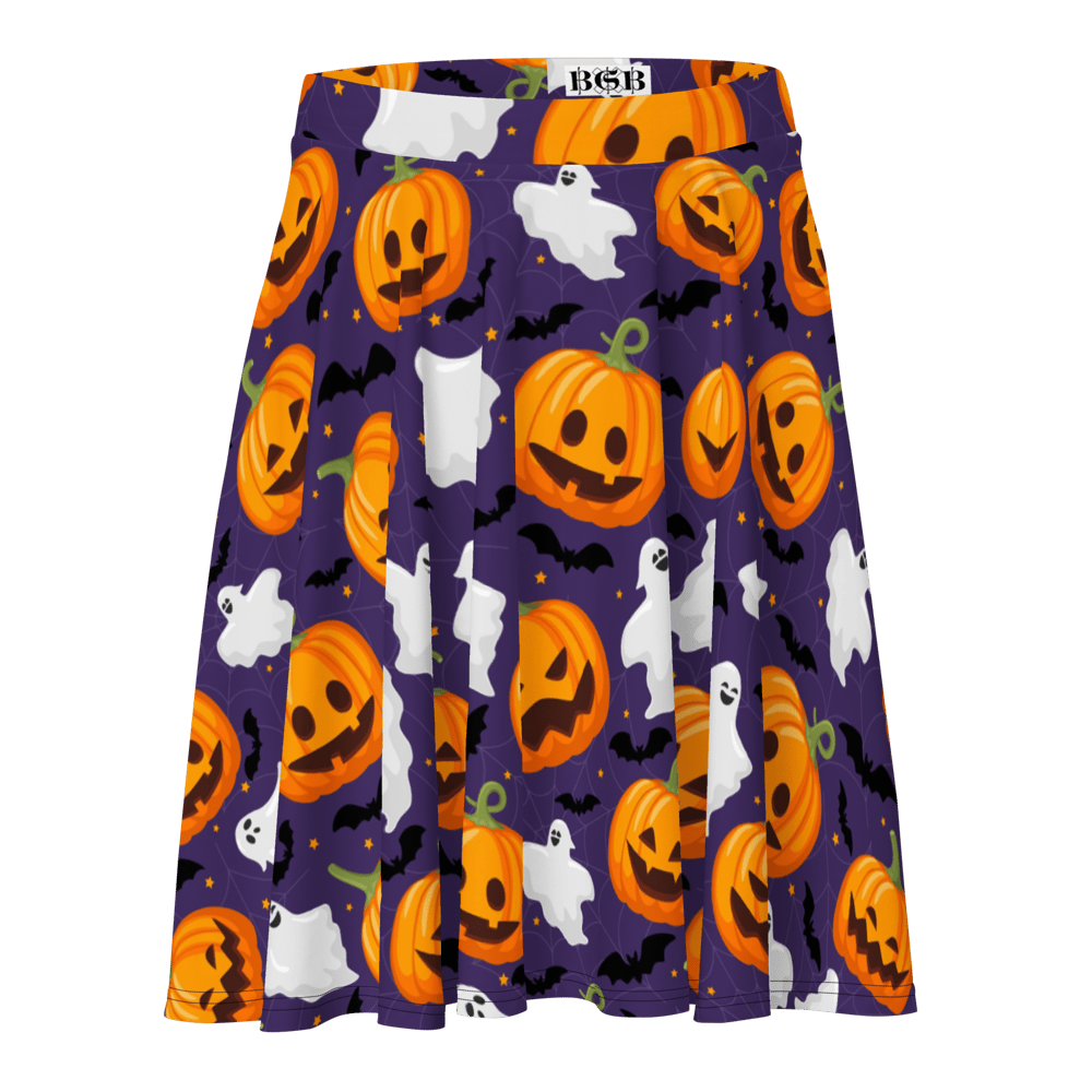 Pumpkin Ghostie Skater Skirt
