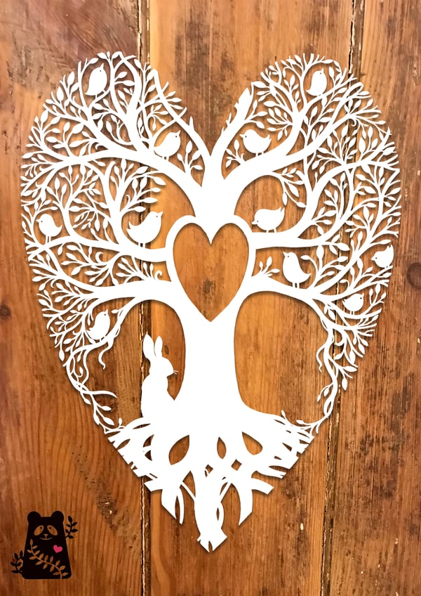 Image of Tree of Love Papercut Template