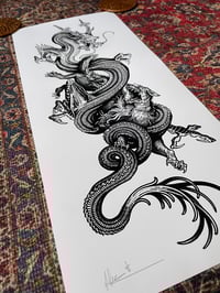 Image 2 of Dragon vs Wolf - Print