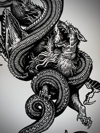 Image 3 of Dragon vs Wolf - Print