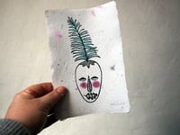 Image 4 of Linoldruck - Palmwedel Maske