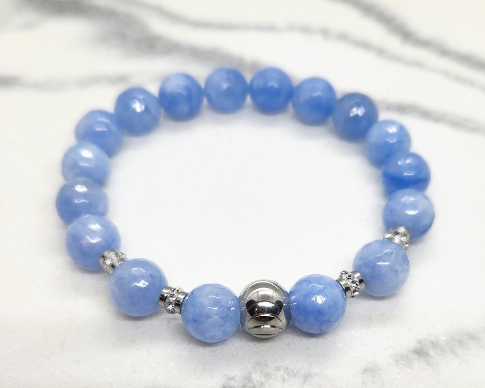 Image of Light Blue Aquamarine Jade Bracelet